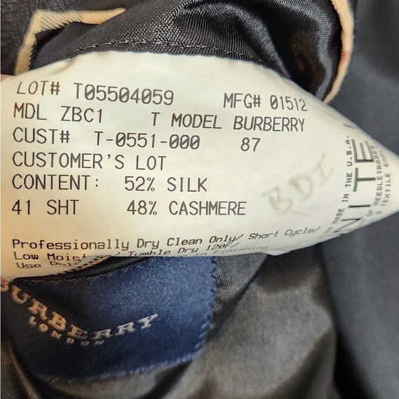 Burberry  Silk Cashmere Blazer Size 41S - Picture 8 of 8